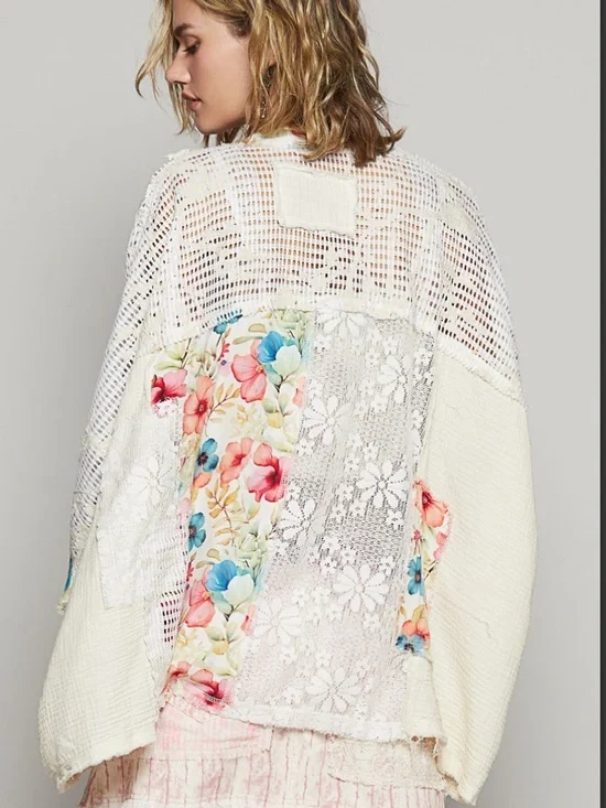 348 ❤️ POL oversized floral gauze cardigan - Picture 4 of 6